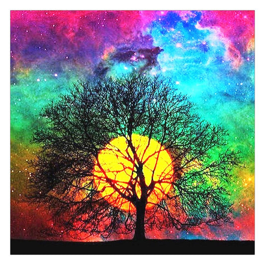 Moon Tree Needle Art 11CT Stamped Cross Stitch (40*40CM)
