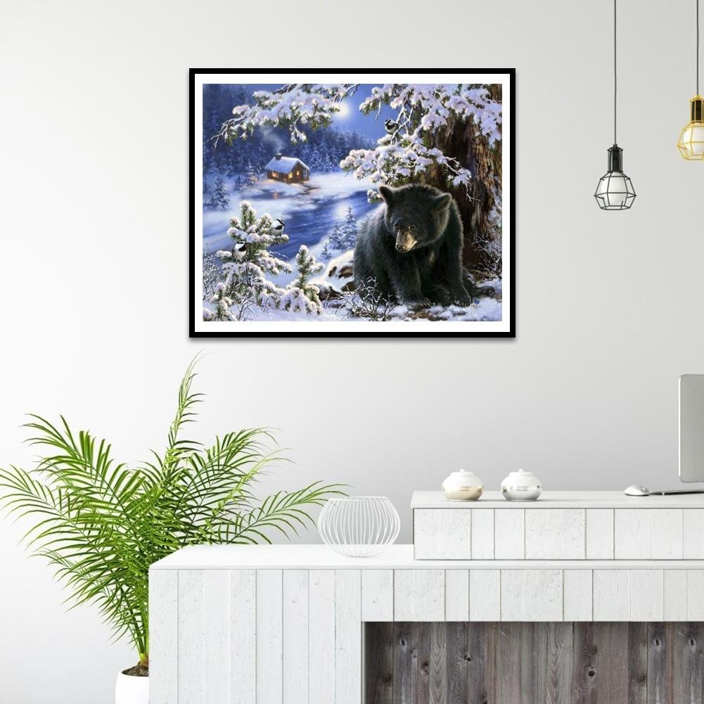 Diamond Painting - Full Round - Black Bear C