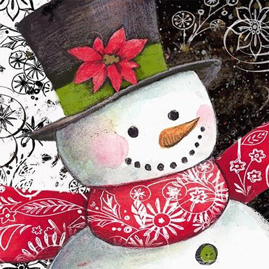5D Diy Diamond Painting Kit Full Round Beads Christmas Snowman