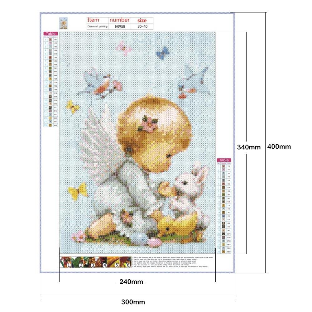 5D DIY Diamond Painting Kit - Full Round - Playing Angel