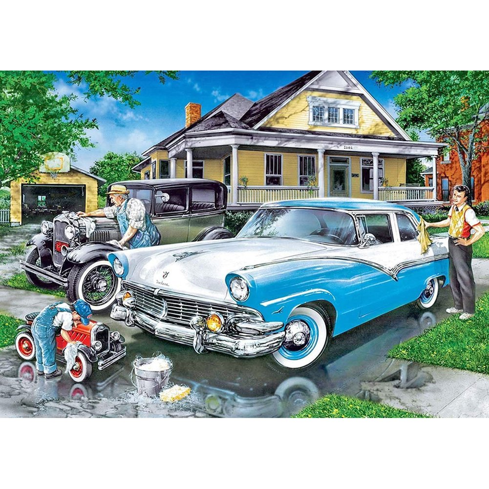 5D Diy Diamond Painting Kit Full Round Beads Cars