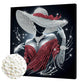 DIY Pearl Painting With Frame - Handmade Self-Adhesive Pearls - Red Dress Lady (30*30cm) A