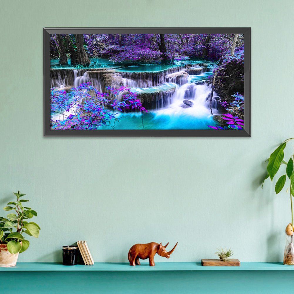 11ct Stamped Cross Stitch - Purple Leaves And Water(40*85cm)