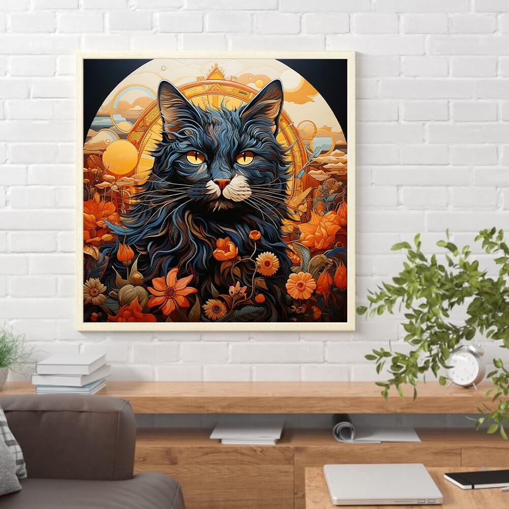 field cat diamond art kit