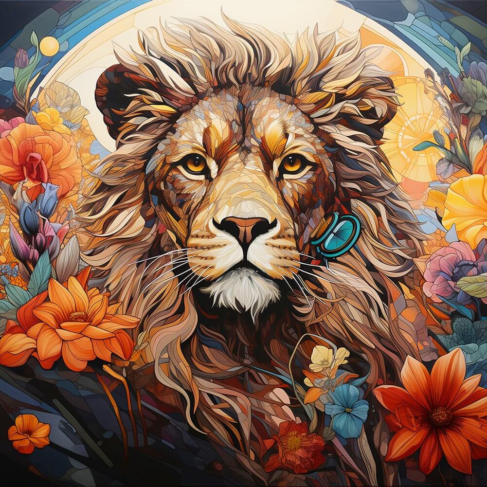5D DIY Diamond Painting - Full Round / Square - Field Lion