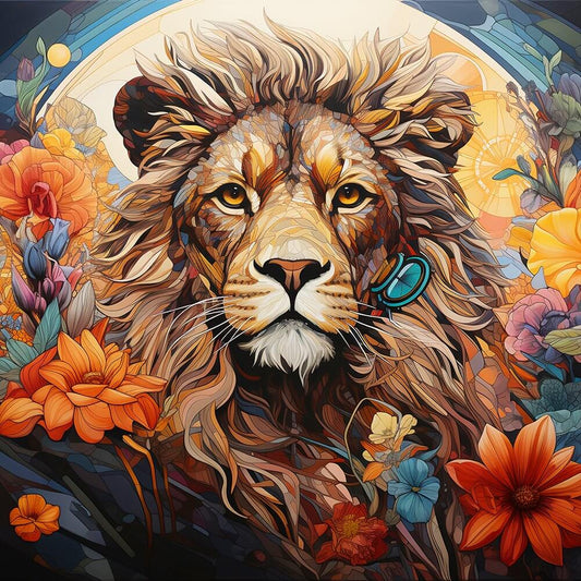 5D DIY Diamond Painting - Full Round / Square - Field Lion