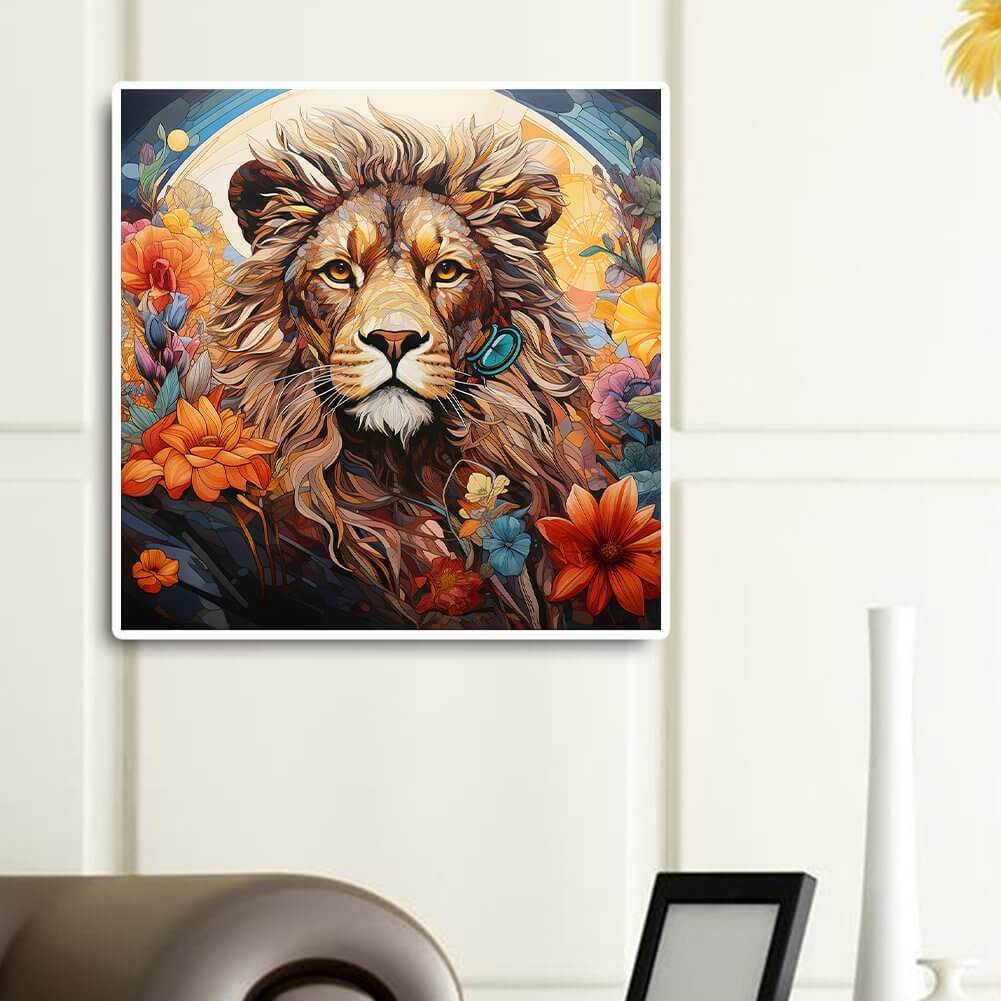 field lion diamond art