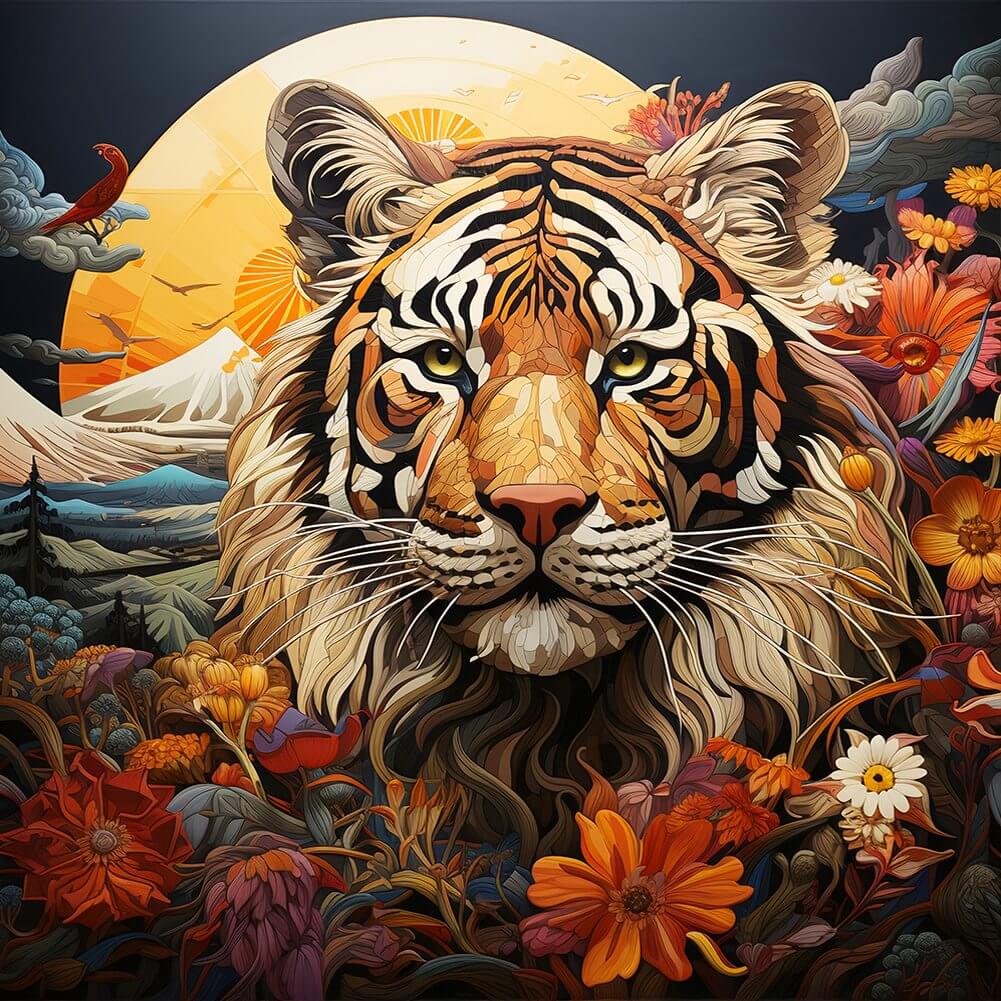 5D DIY Diamond Painting - Full Round / Square - Field Tiger
