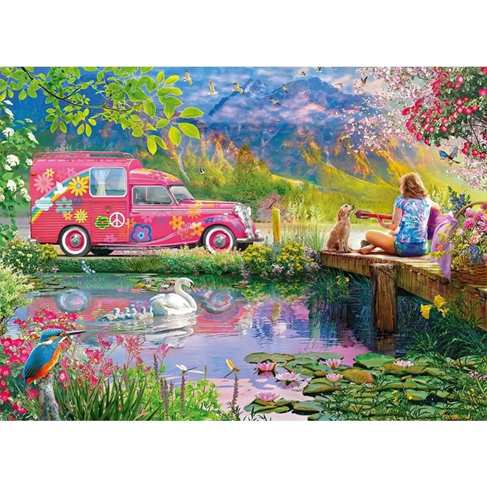 5D DIY Flower Diamond Painting - Full Round / Square - Field Trip