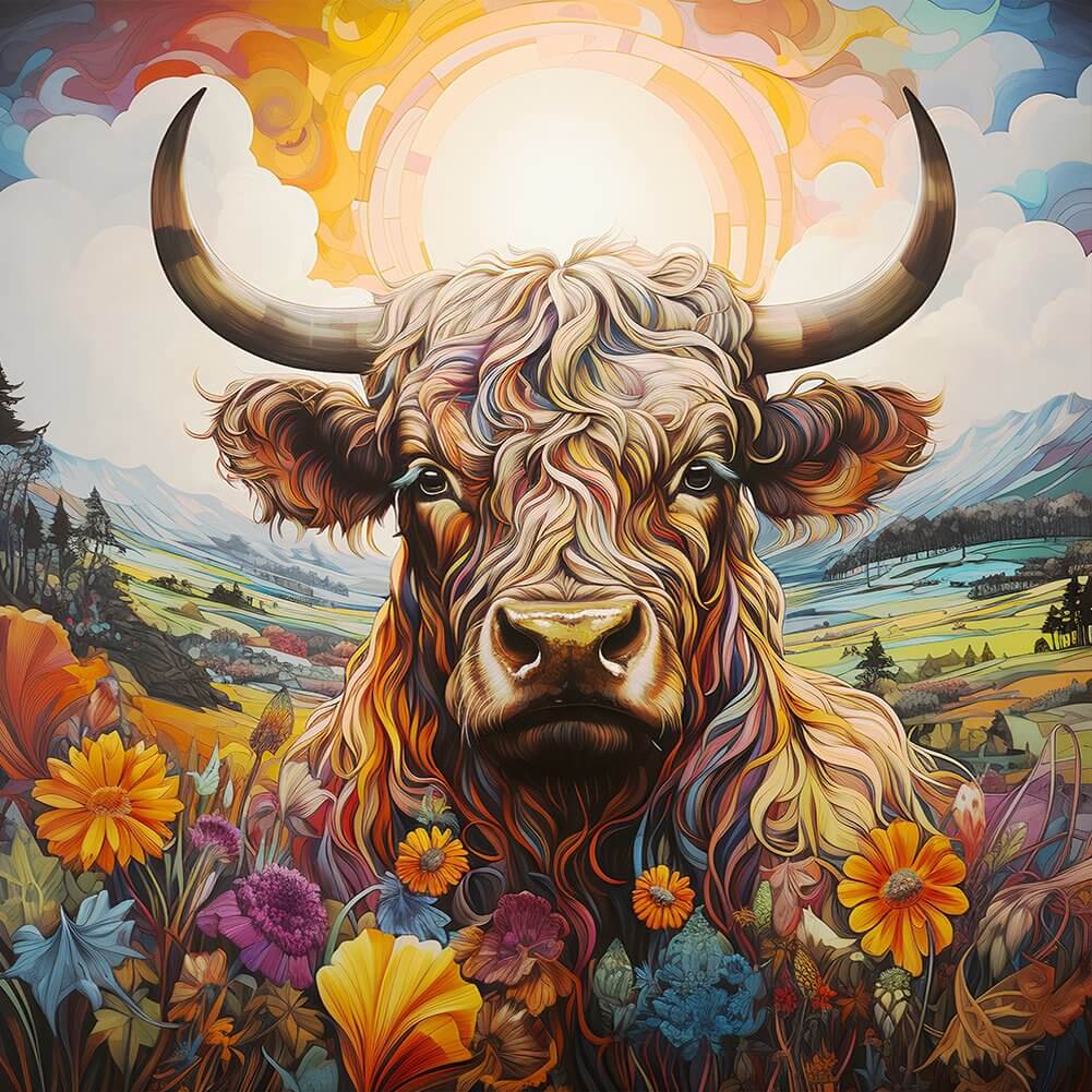 5D DIY Diamond Painting - Full Round / Square - Field Yak