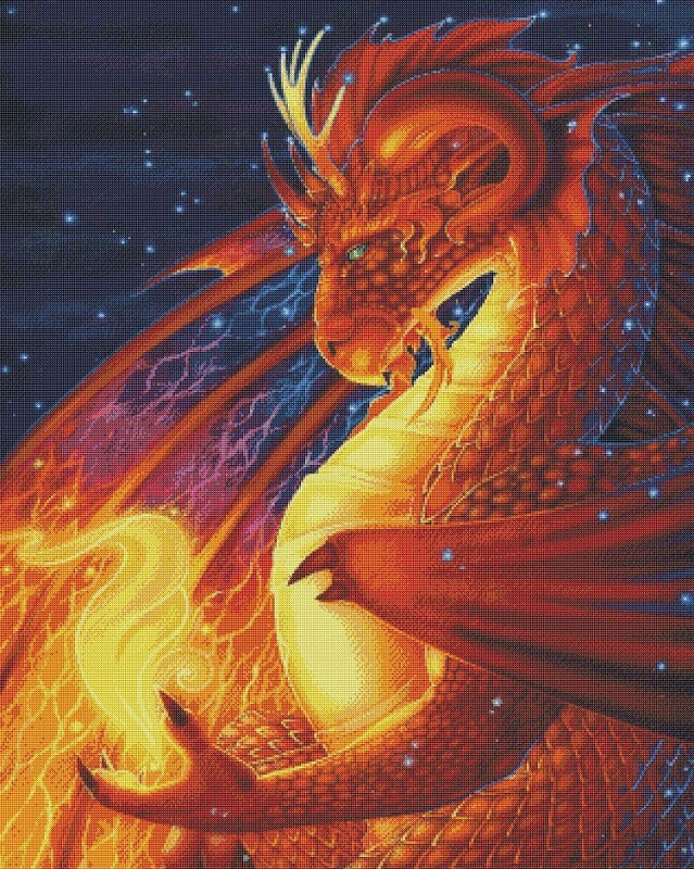 fire dragon 5d diamond painting kit