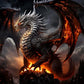 5D DIY Diamond Painting Kit - Full Round / Square - Fire Dragon