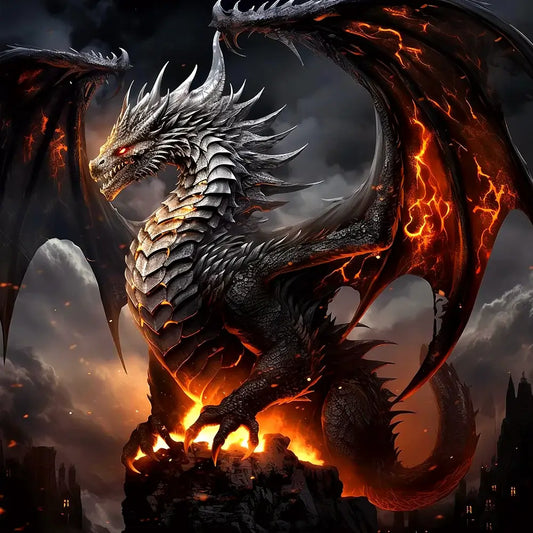 5D DIY Diamond Painting Kit - Full Round / Square - Fire Dragon