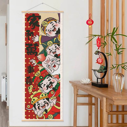 five god of wealth diamond painting c