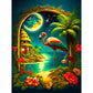 Diamond Painting - Full Round / Square - Flamingos View