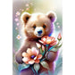 5D DIY Diamond Painting Kit - Full Round / Square - Flower Bear A