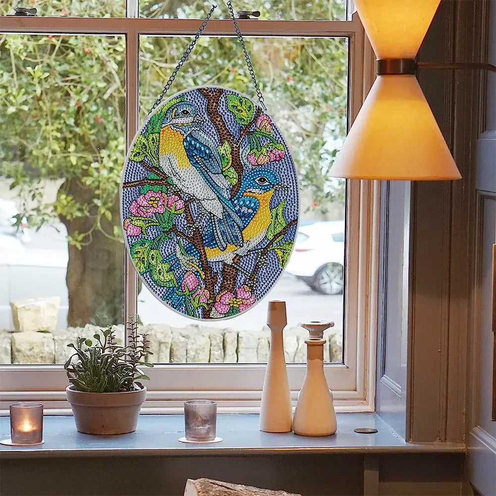 DIY Flower Birds Diamond Painting Vintage Hanging Ornament kIT
