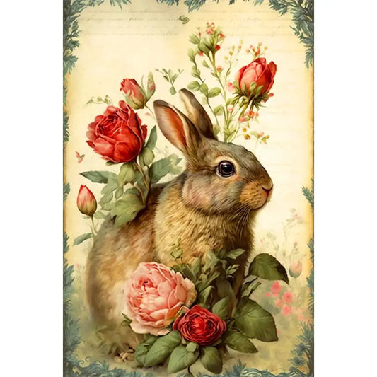 Diamond Painting - Full Round / Square - Flower Bunny (40*60cm)