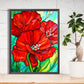 flower diamond painitng stained glass corn poppy