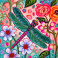 5D DIY Diamond Painting Kit - Full Round / Square - Flower & Dragonfly