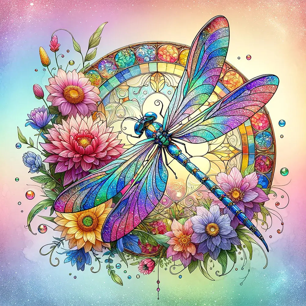 Flower Dragonfly 5D DIY Diamond art