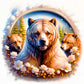 Diamond Painting - Full Round / Square - Flower Frame Bear B
