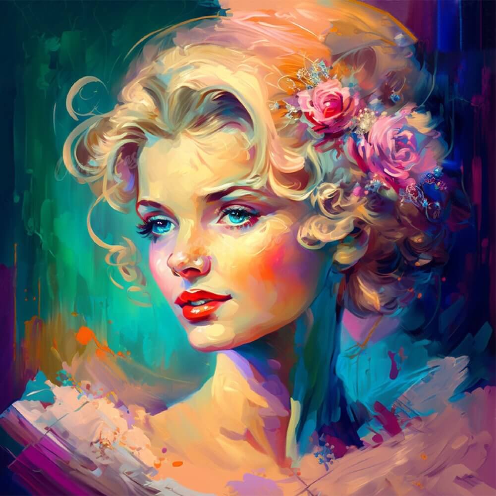 Woman With Flower 5D DIY Diamond Painting Kit