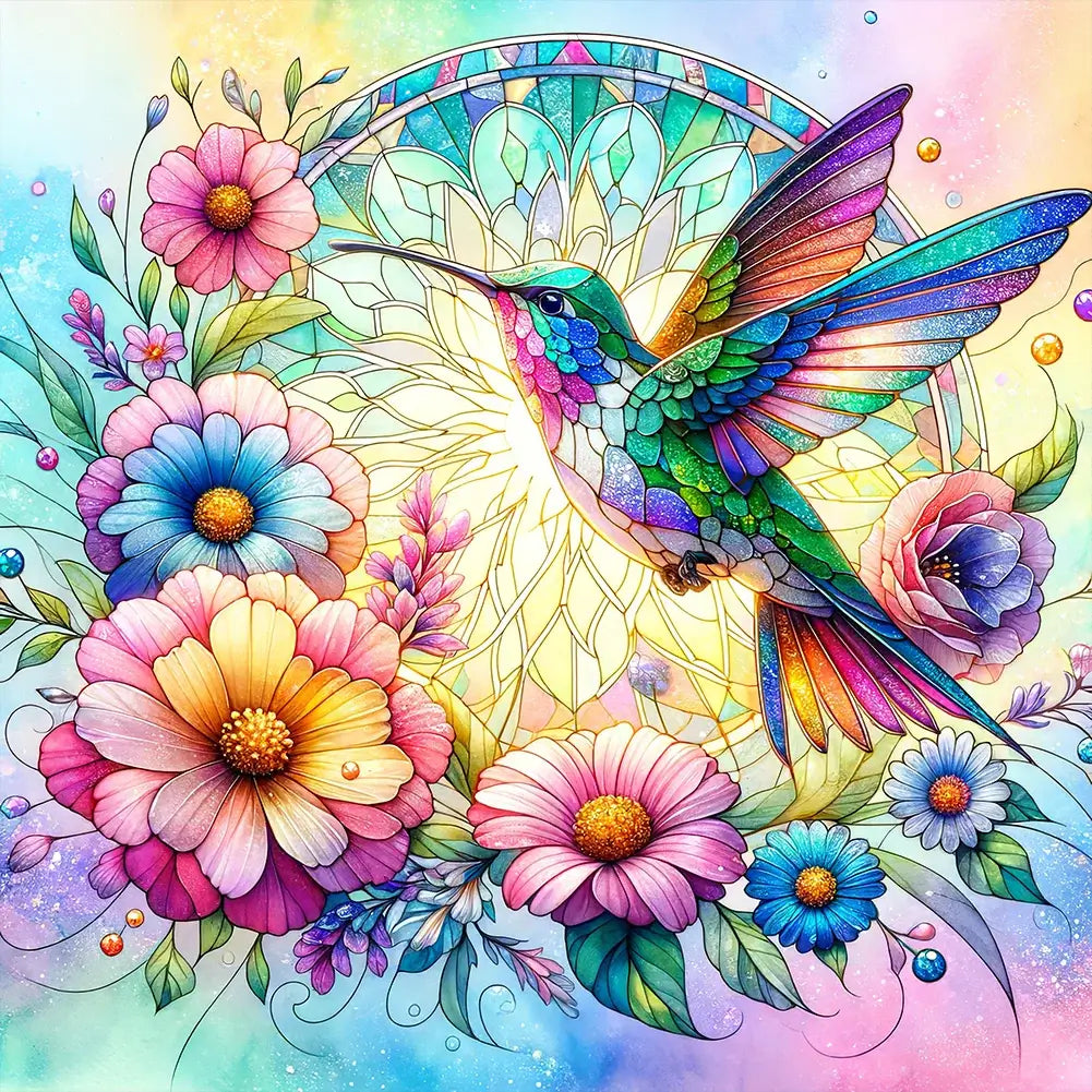 Flower Humming Bird 5D DIY Diamond Painting Kit
