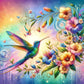 flower humming bird diamond painting