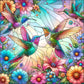 5D DIY Diamond Painting Kit - Full Round / Square - Flower Humming Bird C