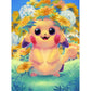 Diamond Painting - Full Round / Square - Pikachu With Flowers