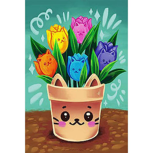 Diamond Painting - Full Round / Square - Flower Pot