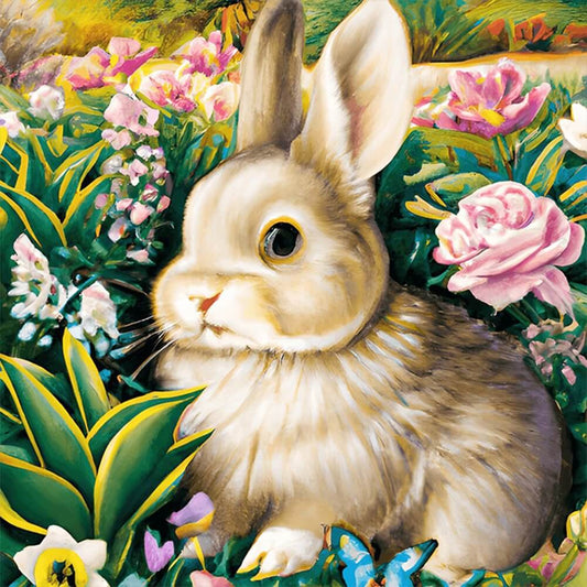 5D DIY Diamond Painting - Full Round / Square - Flower Rabbit