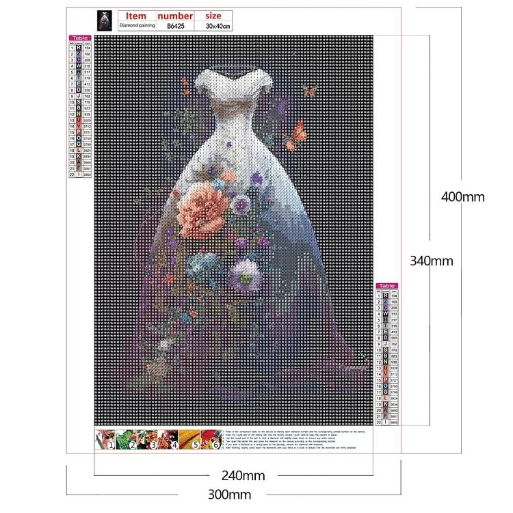 flower wedding dress full drill diamond painting