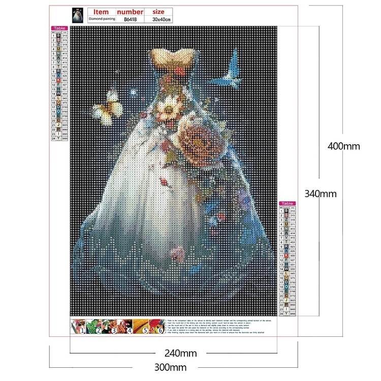 flower wedding dress full drill diamond painting kit
