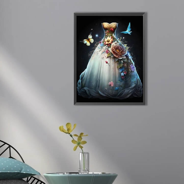 flower wedding dresses 5d diamond painting kit
