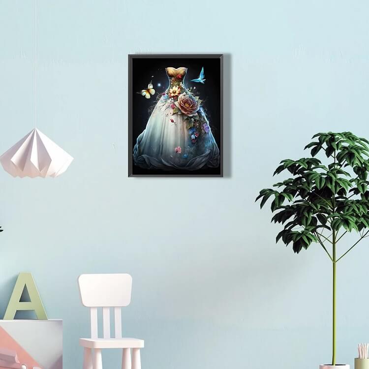 flower wedding dresses diamond art kit