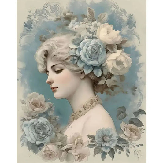 Flower Woman Paint By Number Acrylic Oil Painting