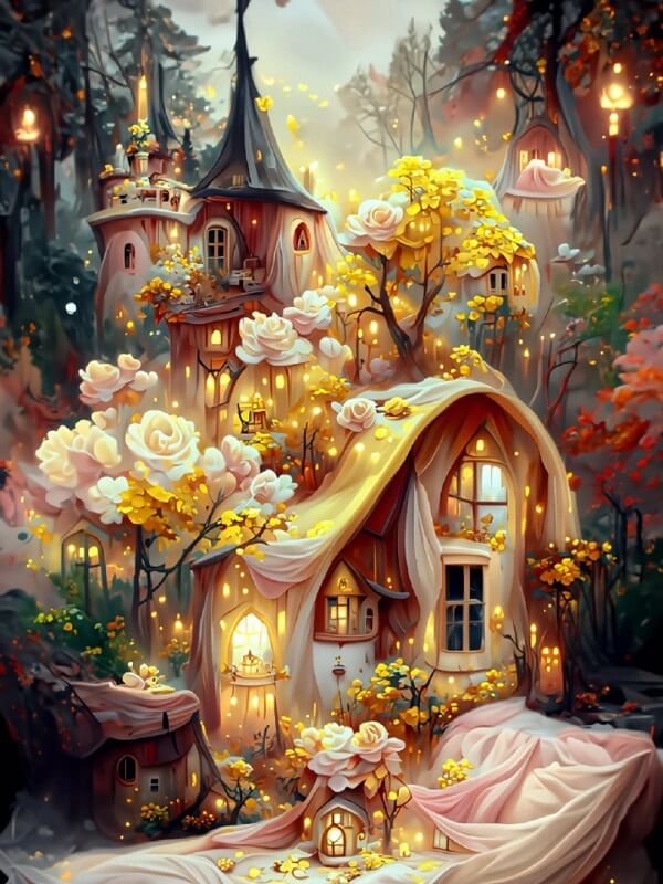 5D DIY Flower House Diamond Painting