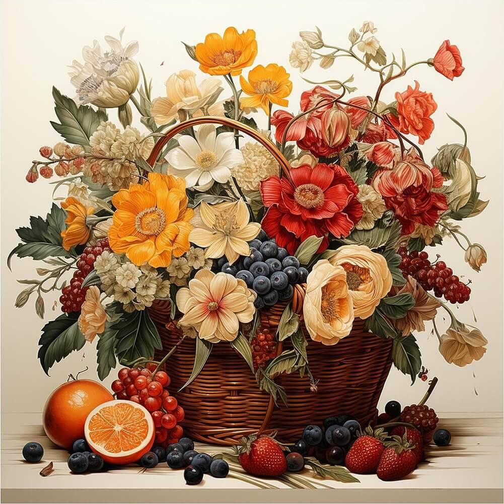 Flowers Basket 5D DIY Diamond Painting Kit