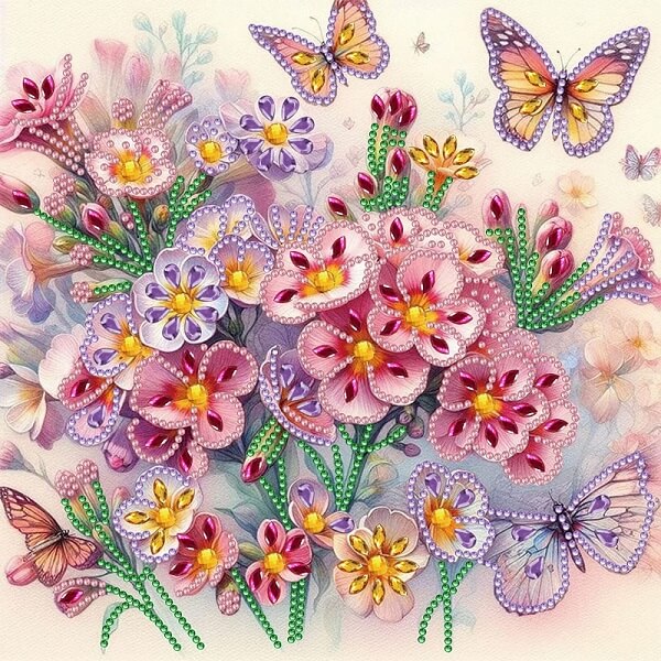 DIY Flower Crystal Rhinestone Diamond Painting Kit A
