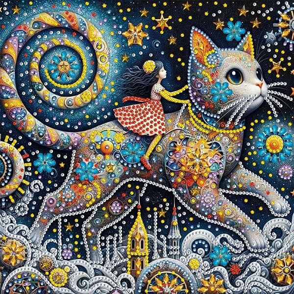 Flying Cat Crystal Rhinestone Diamond Painting Kit