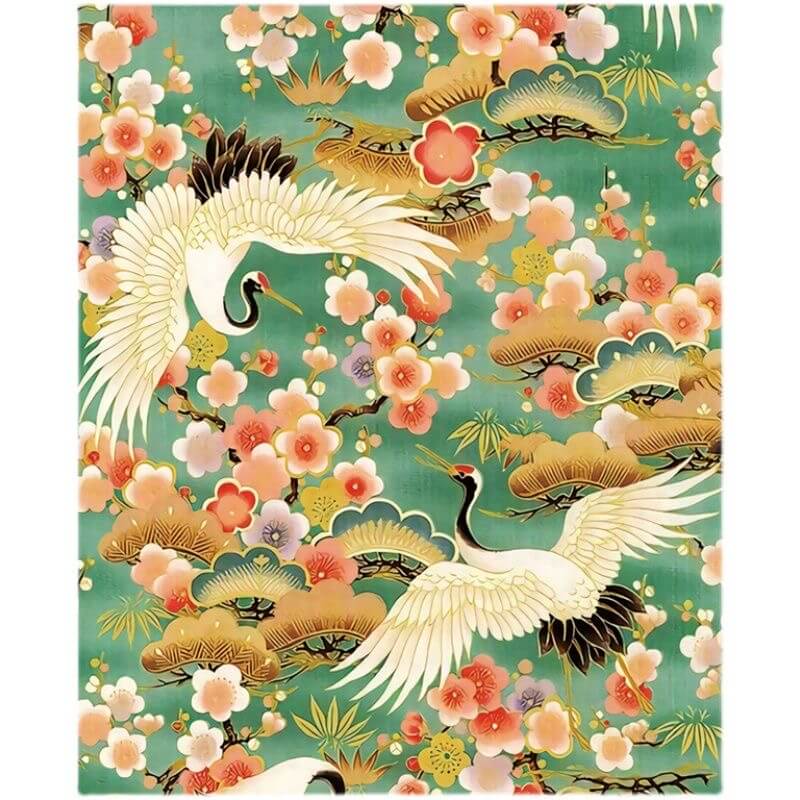 Big Size Diamond Painting - Full Round - Flying Cranes