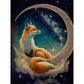 Diamond Painting - Full Round / Square - Fox On Moon