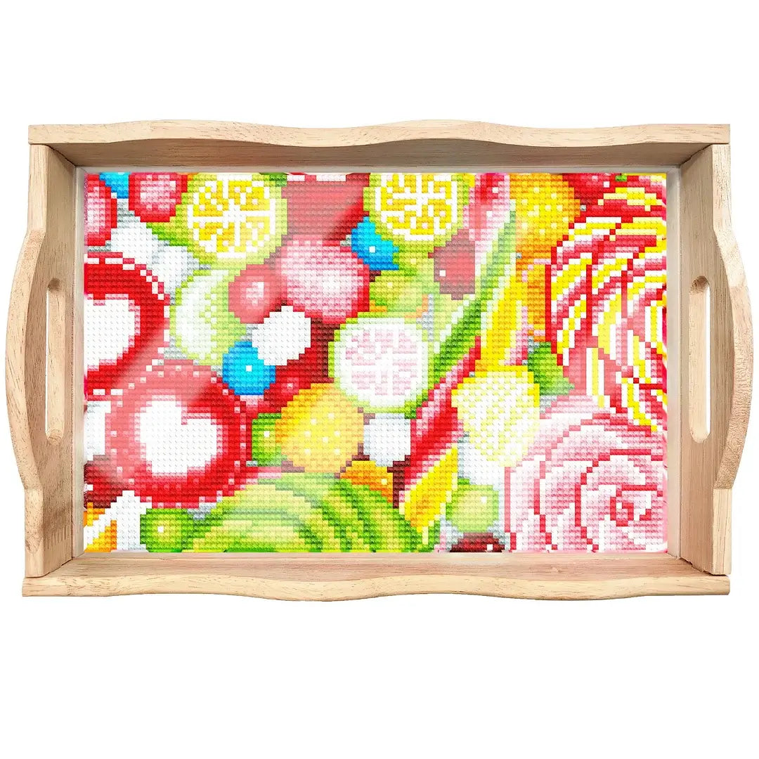 DIY Diamond Painting Decor Wooden Food Tray - Fruit