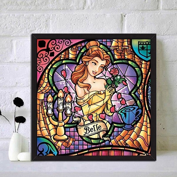 belle princess diamond painting on frame