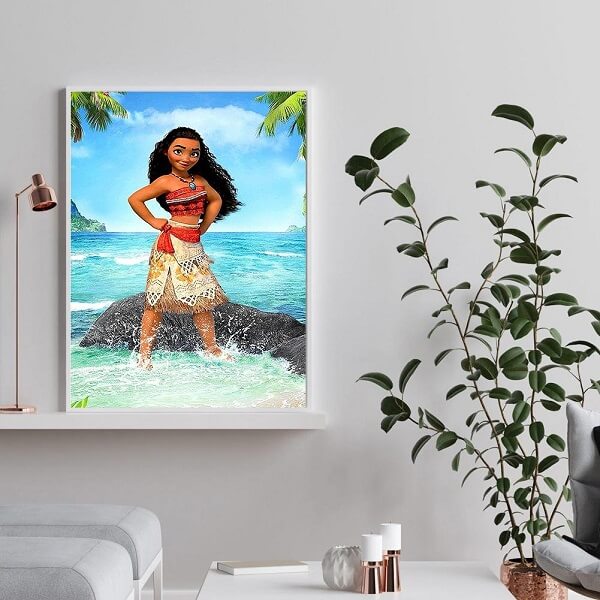 full round diamond painting Moana princess drawing effect