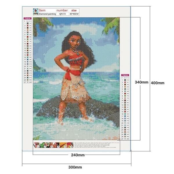 full round diamond painting Moana princess size