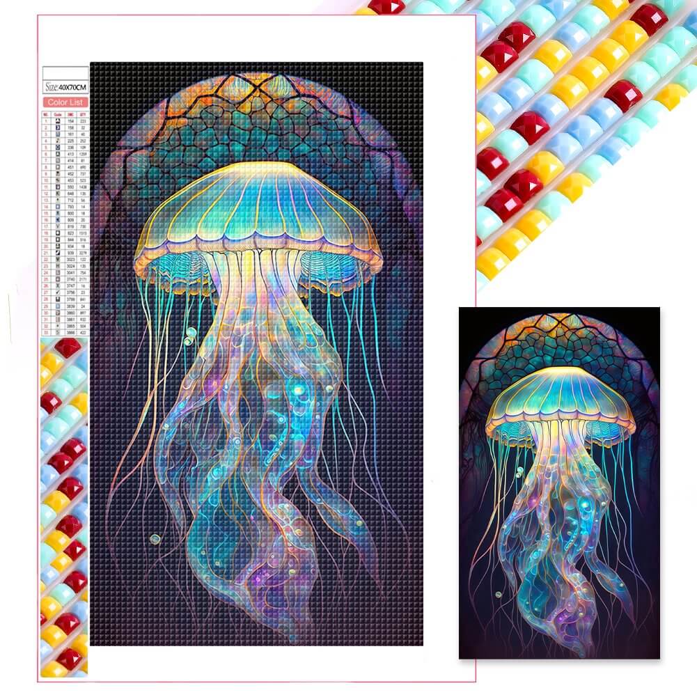 5D DIY Big Size Diamond painting - Full Square - Jellyfish 45x75cm