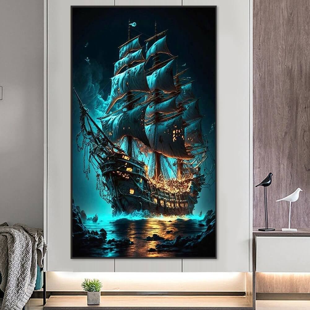 Night Sailboat 5D DIY Big Size Diamond painting